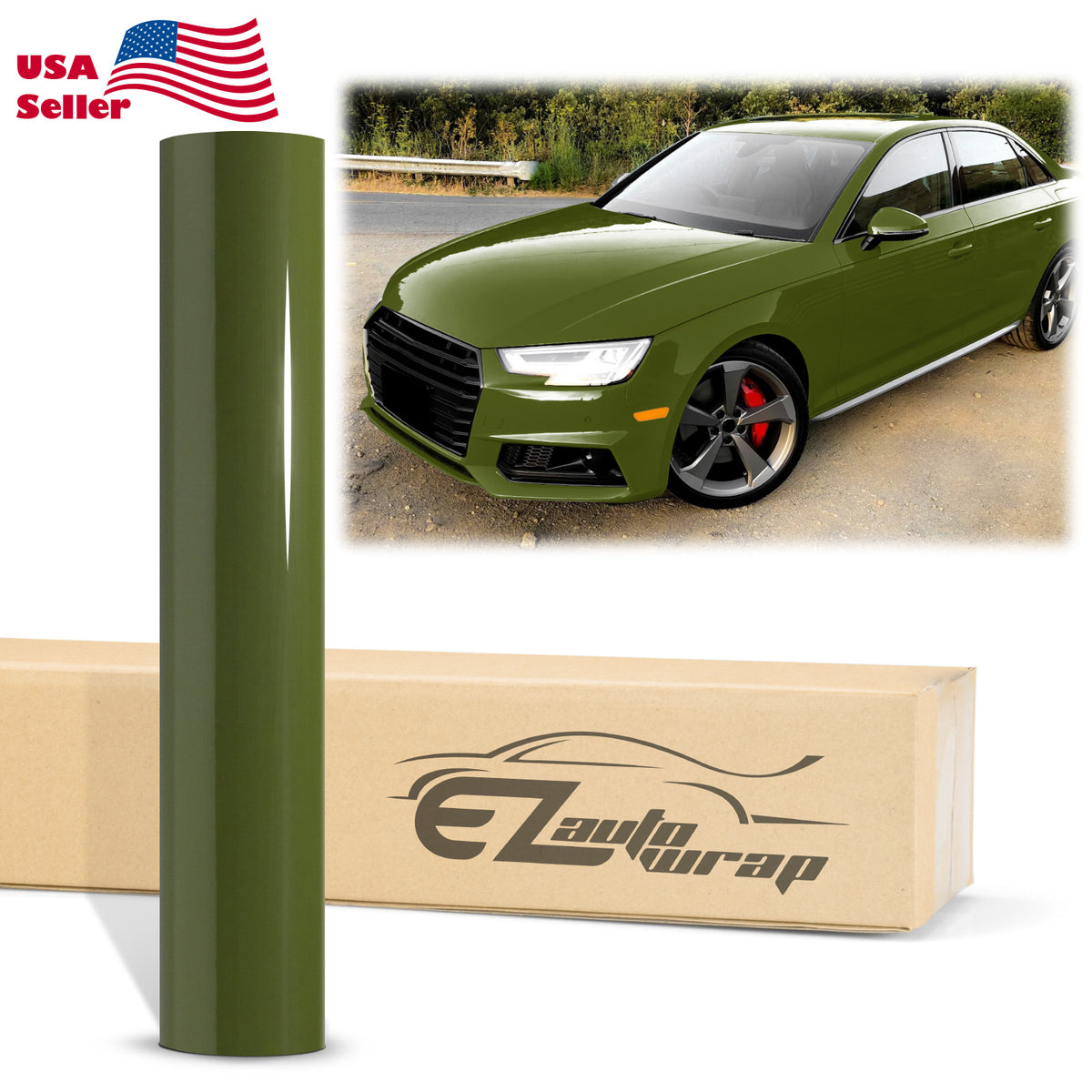 High Gloss Combat Green Vinyl Wrap – EzAuto Wrap