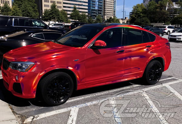 Holographic Red Rainbow Vinyl Wrap