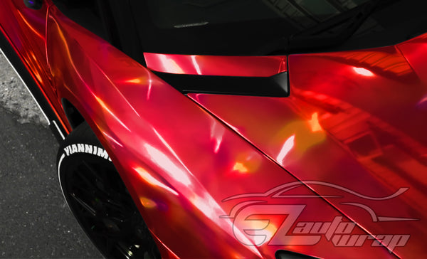 Holographic Red Rainbow Vinyl Wrap