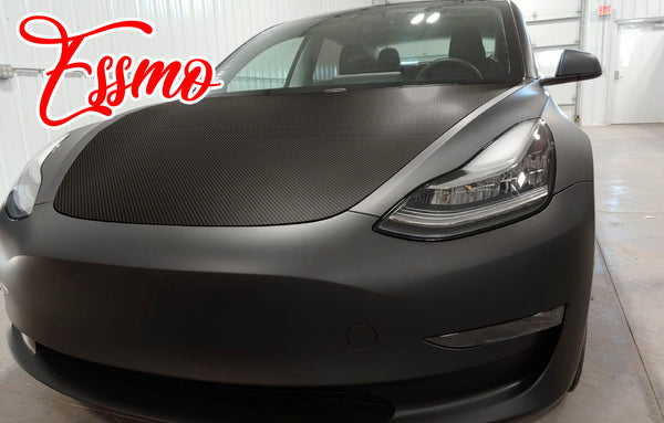 PET 3K Ceramic Carbon Fiber Matte Black Gold Vinyl Wrap