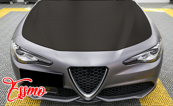 PET 3K Ceramic Carbon Fiber Matte Black Gold Vinyl Wrap