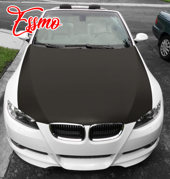 PET 3K Ceramic Carbon Fiber Matte Black Gold Vinyl Wrap