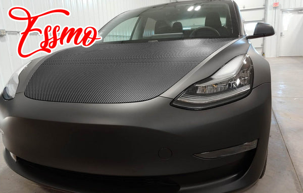 PET 3K Ceramic Carbon Fiber Matte Black Silver Vinyl Wrap