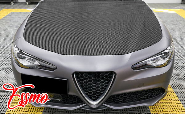 PET 3K Ceramic Carbon Fiber Matte Black Silver Vinyl Wrap