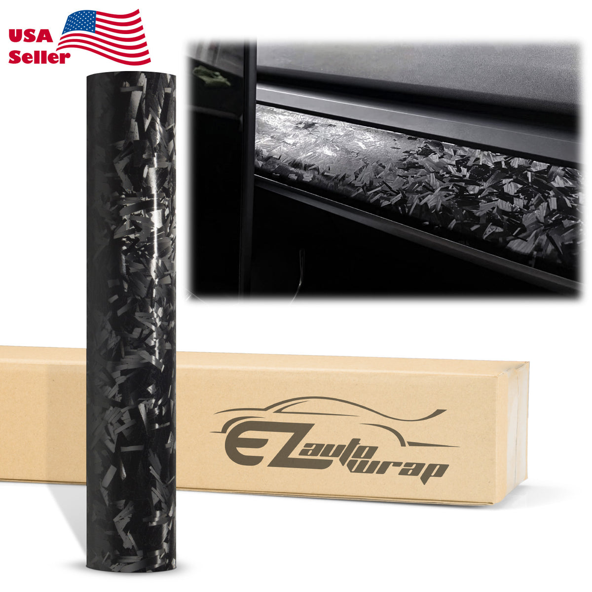 24K Chopped Carbon Fiber Matte Black Vinyl Wrap – EzAuto Wrap