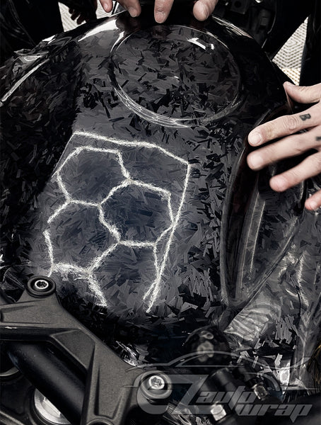 24K Chopped Carbon Fiber Matte Black Vinyl Wrap