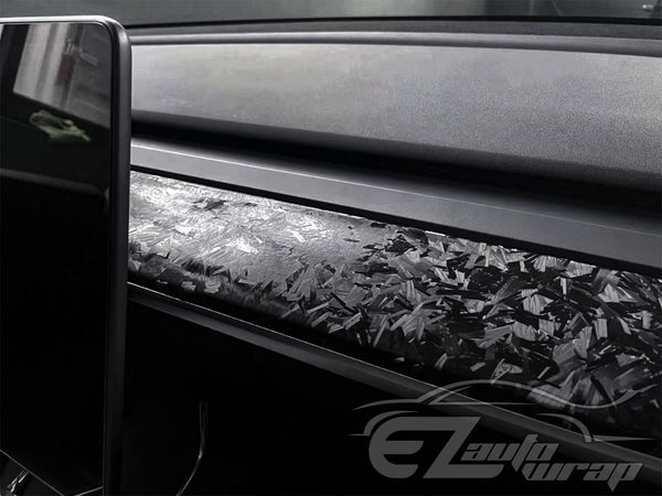 24K Chopped Carbon Fiber Matte Black Vinyl Wrap