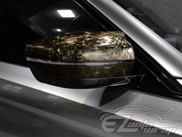 24K Chopped Carbon Fiber Titanium Black Vinyl Wrap