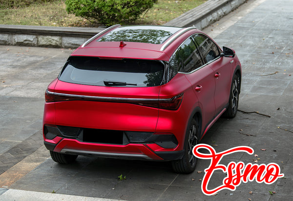 PET Romance Chrome Rose Red Vinyl Wrap