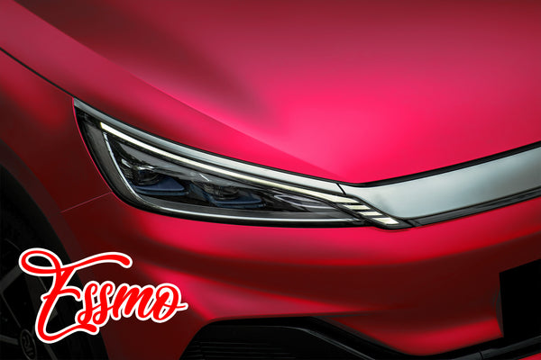 PET Romance Chrome Rose Red Vinyl Wrap