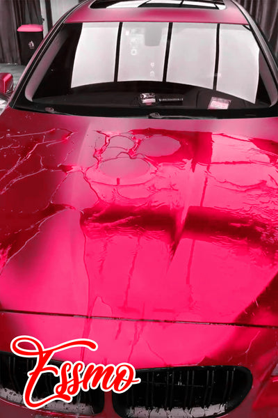 PET Romance Chrome Rose Red Vinyl Wrap