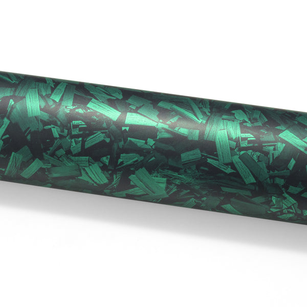 PET Marble Forged Matte Carbon Fiber Textured Emerald Green Vinyl Wrap