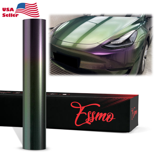 PET Galaxy Dust Gloss Violeta Green Color Shift Vinyl Wrap
