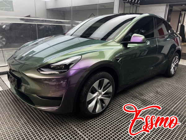 PET Galaxy Dust Gloss Violeta Green Color Shift Vinyl Wrap