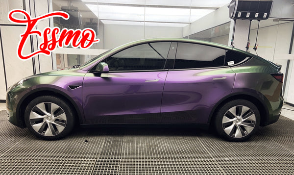 PET Galaxy Dust Gloss Violeta Green Color Shift Vinyl Wrap