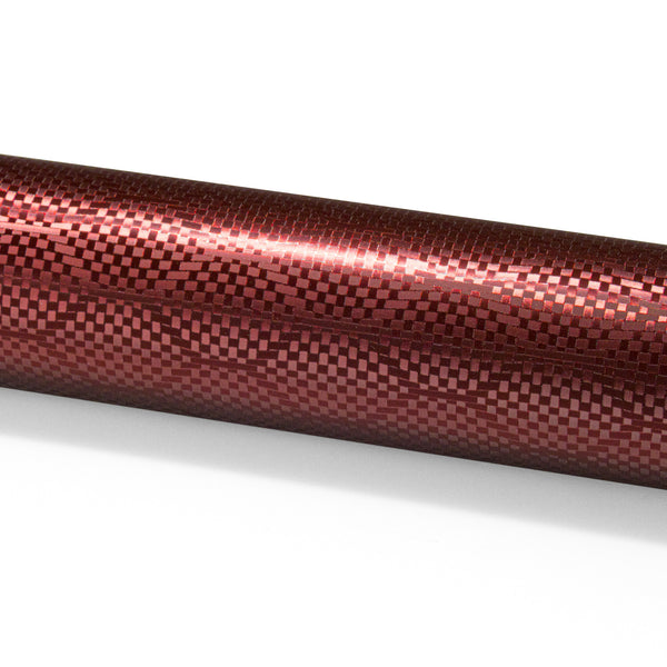 PET Honeycomb Carbon Fiber Satin Dark Red Hex Vinyl Wrap
