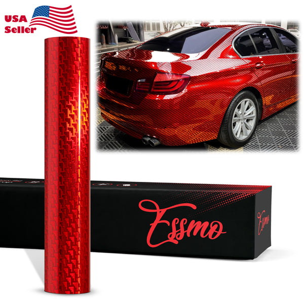 PET Squadron Carbon Fiber Gloss Red Vinyl Wrap