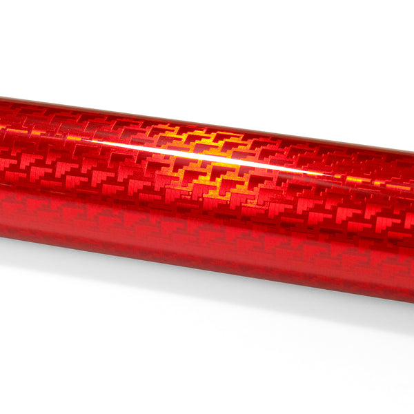 PET Squadron Carbon Fiber Gloss Red Vinyl Wrap