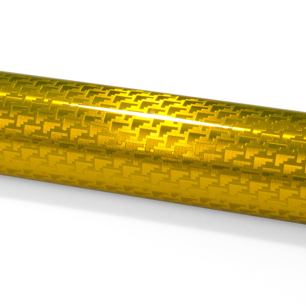 PET Squadron Carbon Fiber Gloss Gold Vinyl Wrap