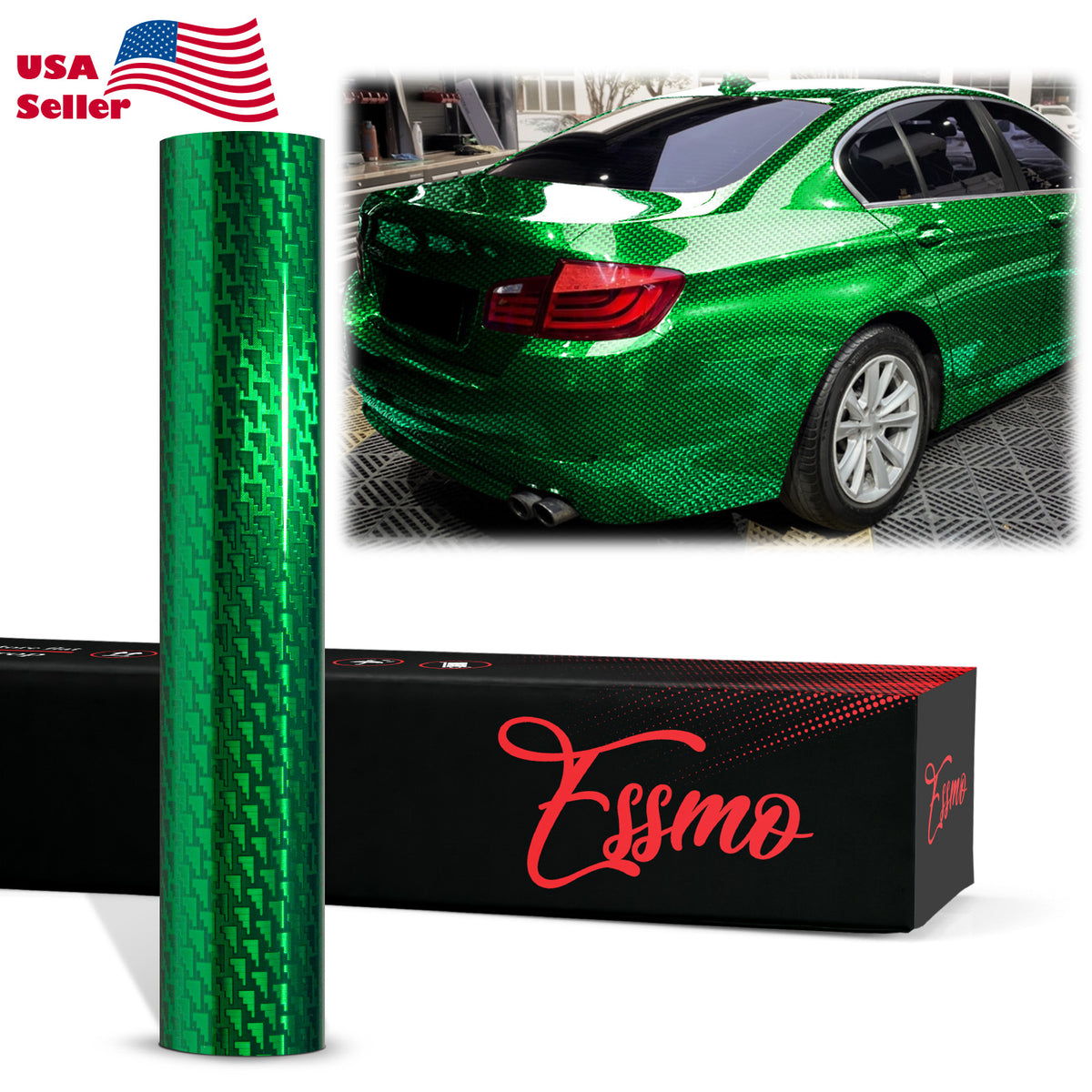 PET Squadron Carbon Fiber Gloss Emerald Green Vinyl Wrap – EzAuto Wrap