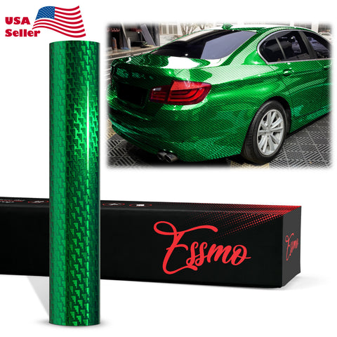 PET Stealth Carbon Fiber Gloss Emerald Green Vinyl Wrap