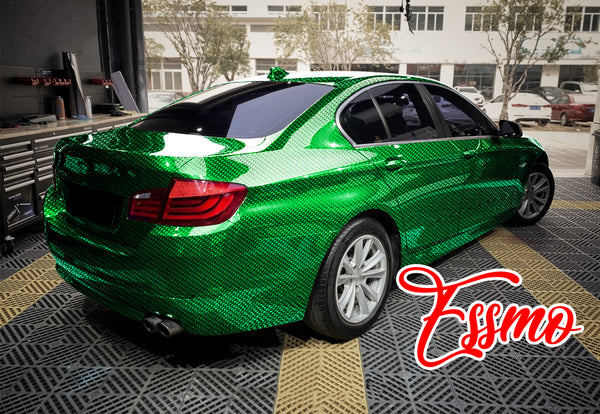 PET Squadron Carbon Fiber Gloss Emerald Green Vinyl Wrap