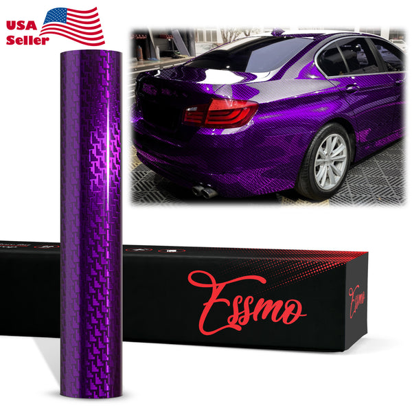 PET Squadron Carbon Fiber Gloss Royal Purple Vinyl Wrap