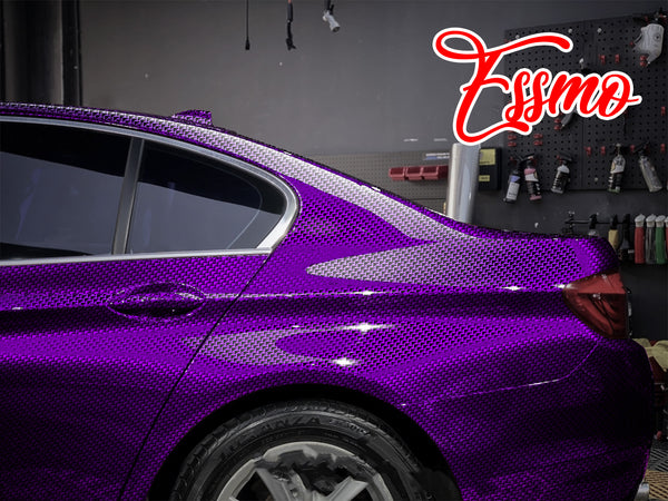 PET Squadron Carbon Fiber Gloss Royal Purple Vinyl Wrap