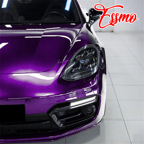 PET Squadron Carbon Fiber Gloss Royal Purple Vinyl Wrap