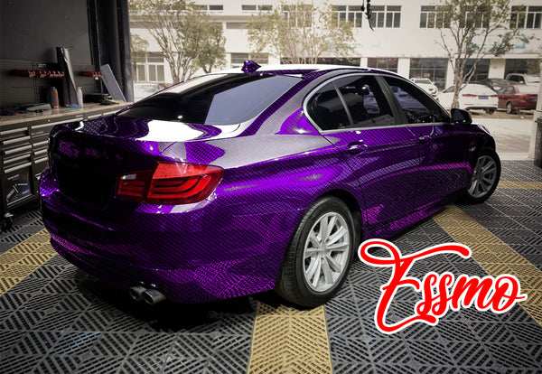 PET Squadron Carbon Fiber Gloss Royal Purple Vinyl Wrap