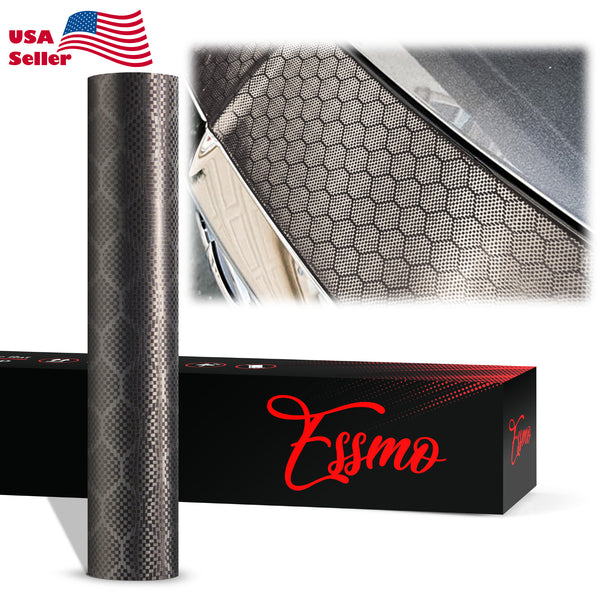 PET Honeycomb Carbon Fiber Satin Nardo Gray Hex Vinyl Wrap