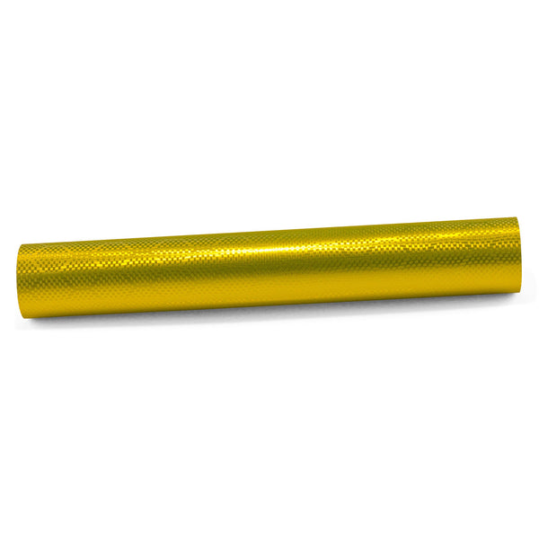 PET Honeycomb Carbon Fiber Satin Golden Yellow Hex Vinyl Wrap