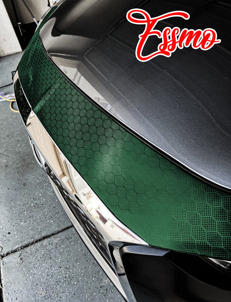 PET Honeycomb Carbon Fiber Satin Venom Green Hex Vinyl Wrap