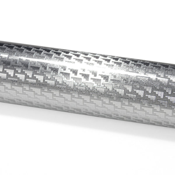 PET Squadron Carbon Fiber Gloss Silver Vinyl Wrap
