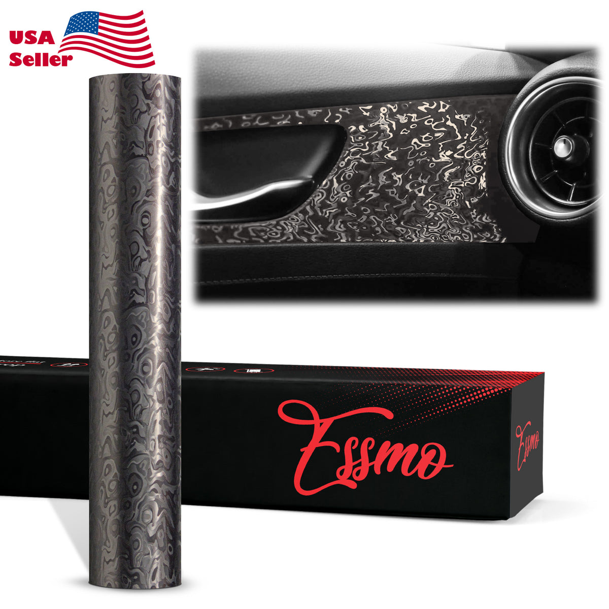 PET Damascus Forges Satin Black Vinyl Wrap – EzAuto Wrap