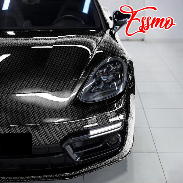 PET Squadron Carbon Fiber Gloss Black Vinyl Wrap