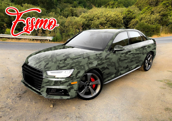 PET Camouflage Python Gloss Khaki Green Vinyl Wrap
