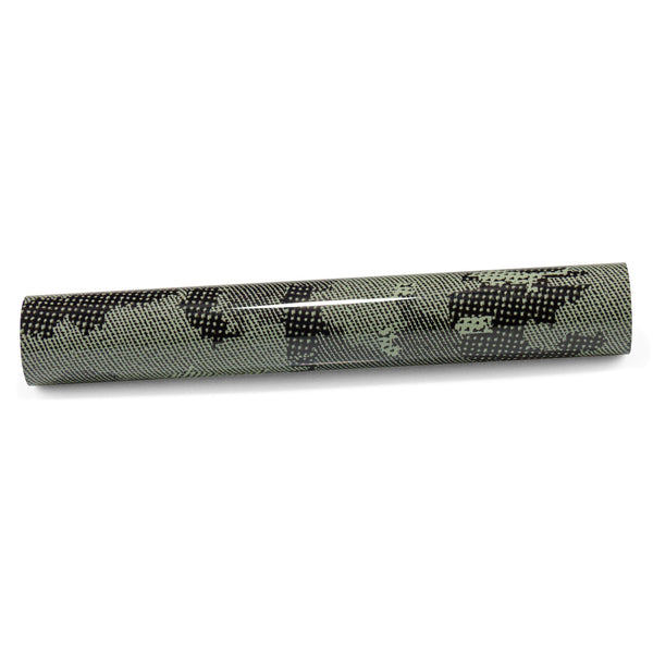 PET Camouflage Python Gloss Khaki Green Vinyl Wrap