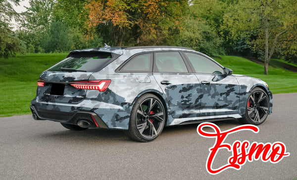 PET Camouflage Python Gloss Frozzen Blue Vinyl Wrap