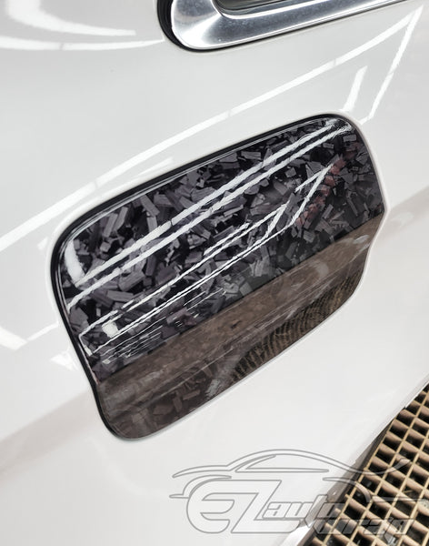 24K Chopped Forged Carbon Fiber Gloss Black Vinyl Wrap