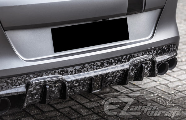 24K Chopped Forged Carbon Fiber Gloss Black Vinyl Wrap