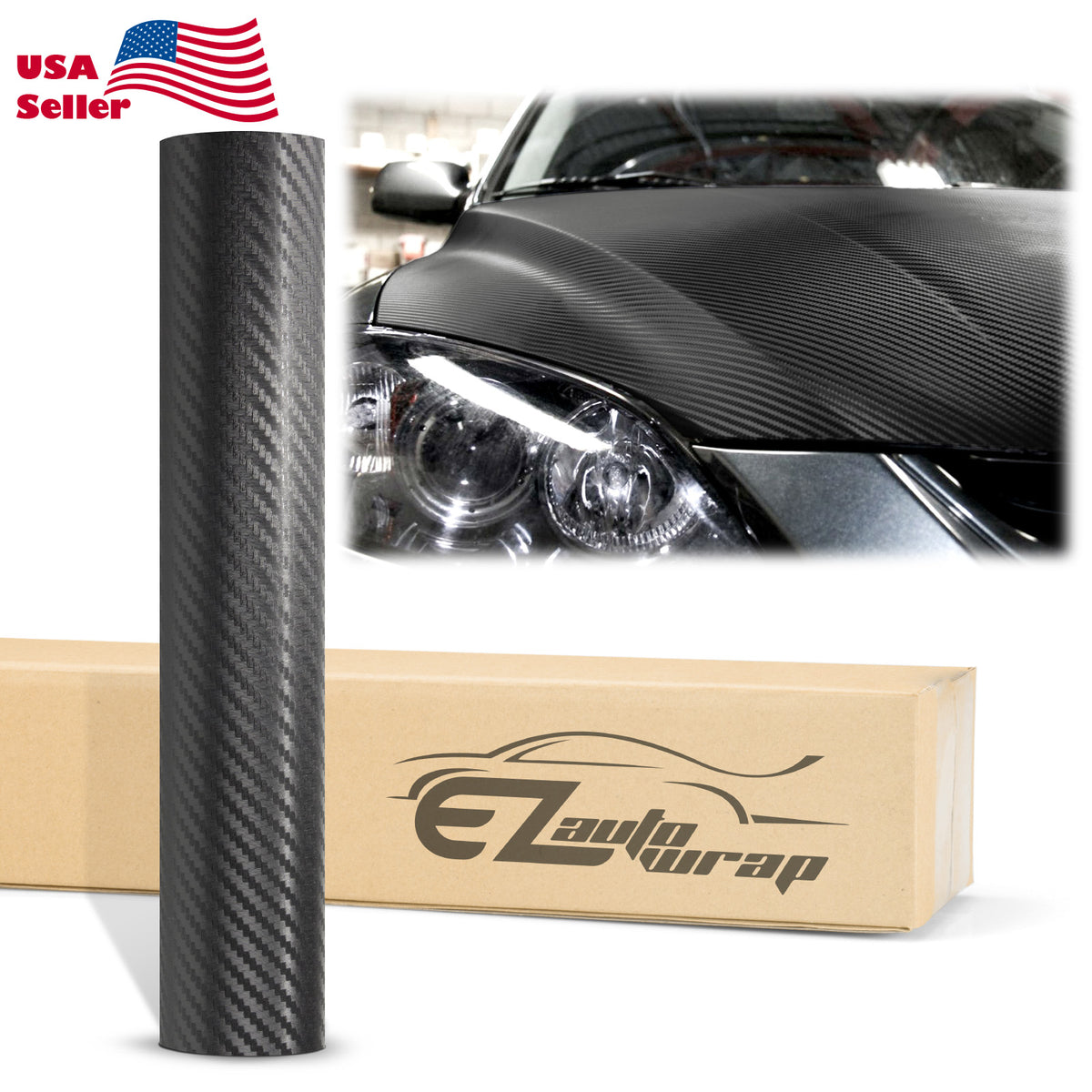 3D Carbon Fiber Textured Black Matte Vinyl Wrap – EzAuto Wrap