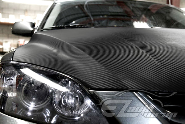 3D Carbon Fiber Textured Black Matte Vinyl Wrap