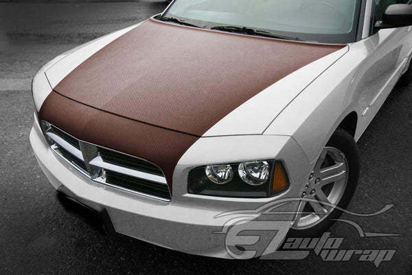 3D Carbon Fiber Textured Brown Matte Vinyl Wrap