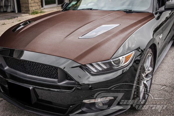 3D Carbon Fiber Textured Brown Matte Vinyl Wrap