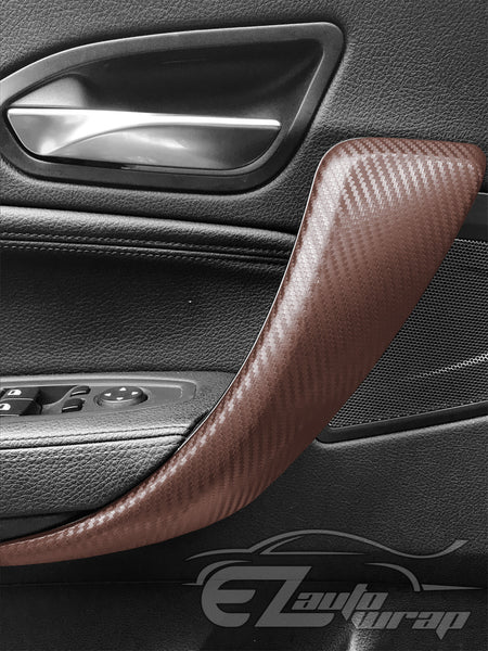 3D Carbon Fiber Textured Brown Matte Vinyl Wrap