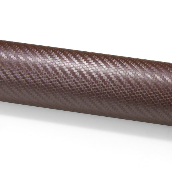 3D Carbon Fiber Textured Brown Matte Vinyl Wrap