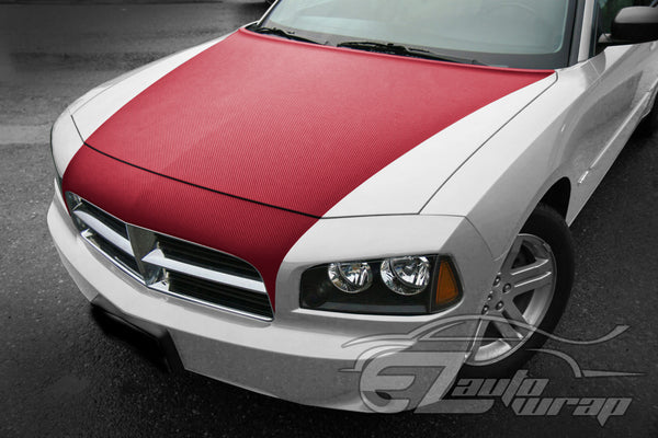 3D Carbon Fiber Textured Burgundy Matte Vinyl Wrap