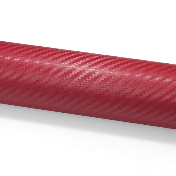 3D Carbon Fiber Textured Burgundy Matte Vinyl Wrap