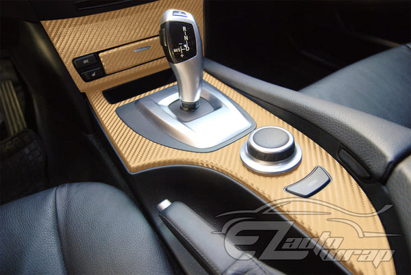 3D Carbon Fiber Textured Gold Matte Vinyl Wrap